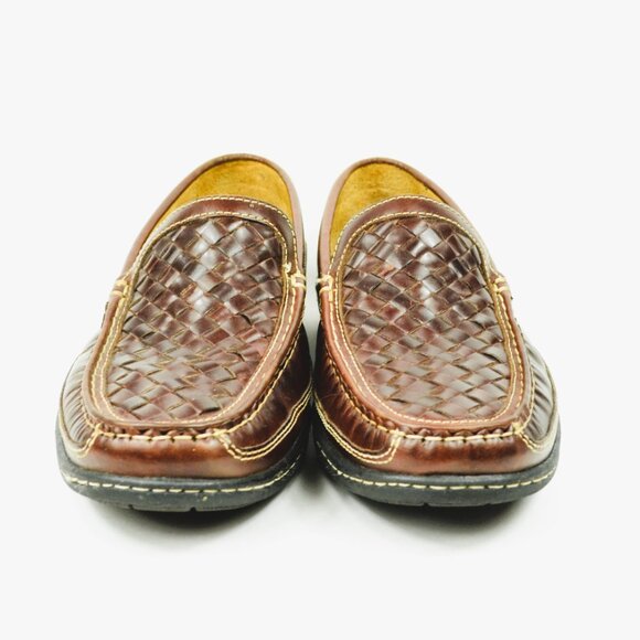 Johnston & Murphy Men\'s Size 8.5 Brown Woven Leather Slip On Loafers main image 10